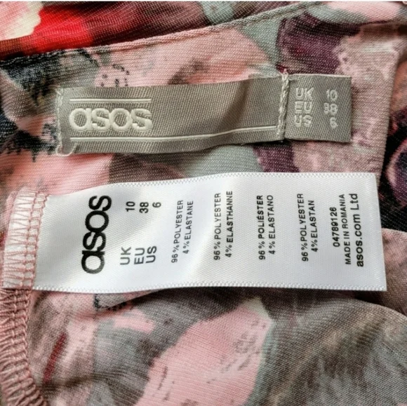 ASOS Floral Open Back Midi Floral Cape Dress 6 - Picture 6 of 8